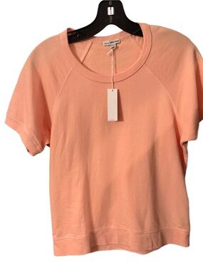 James Perse Raglan Crew Neck Sweatshirt Short Sleeves Peach Sz 1 (S) NWT